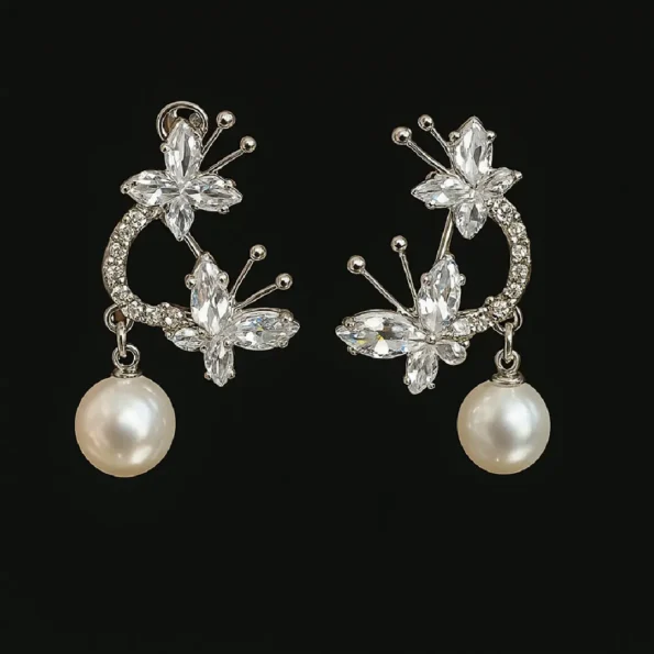 18K gold plated diamond studded earrings for women – anti-tarnish lightweight party wear jewellery