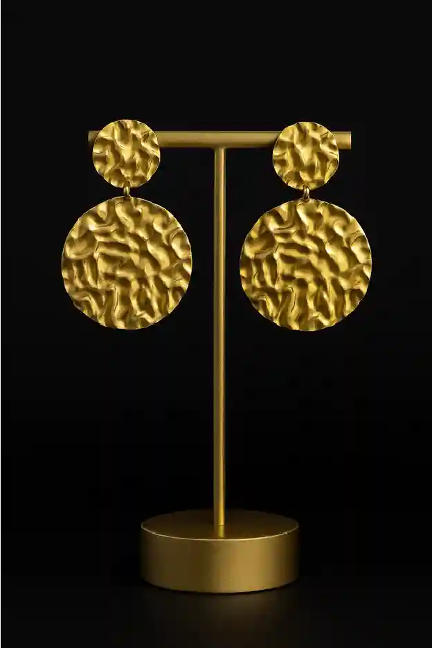 Textured Disc Statement Earrings