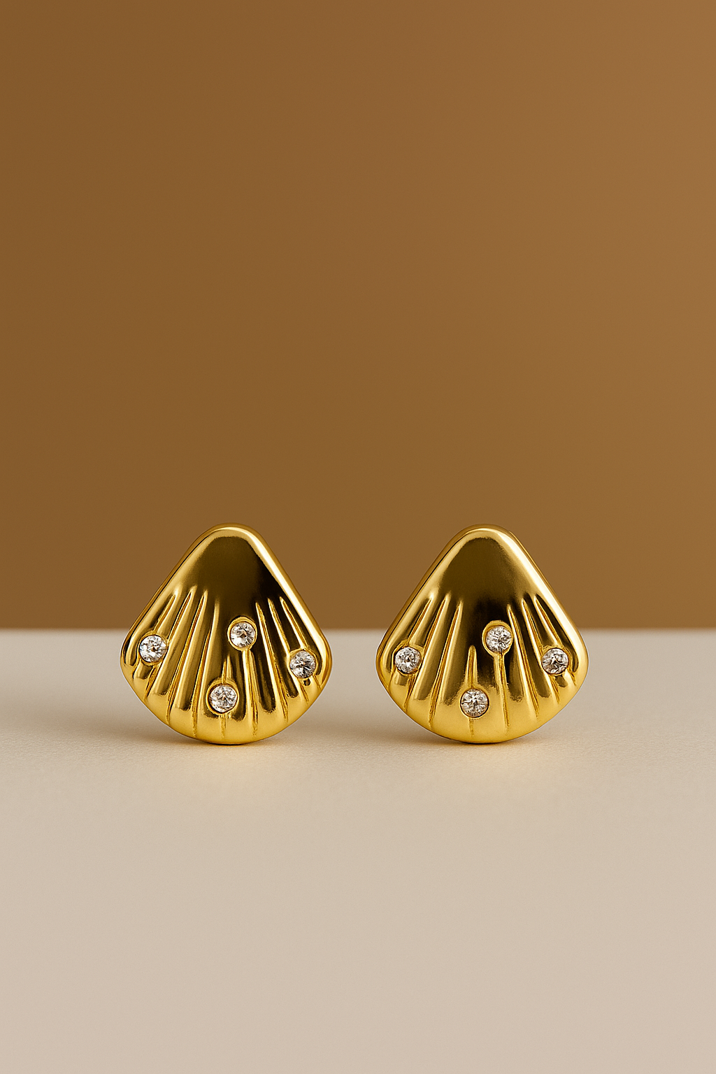 Golden Shell Studs