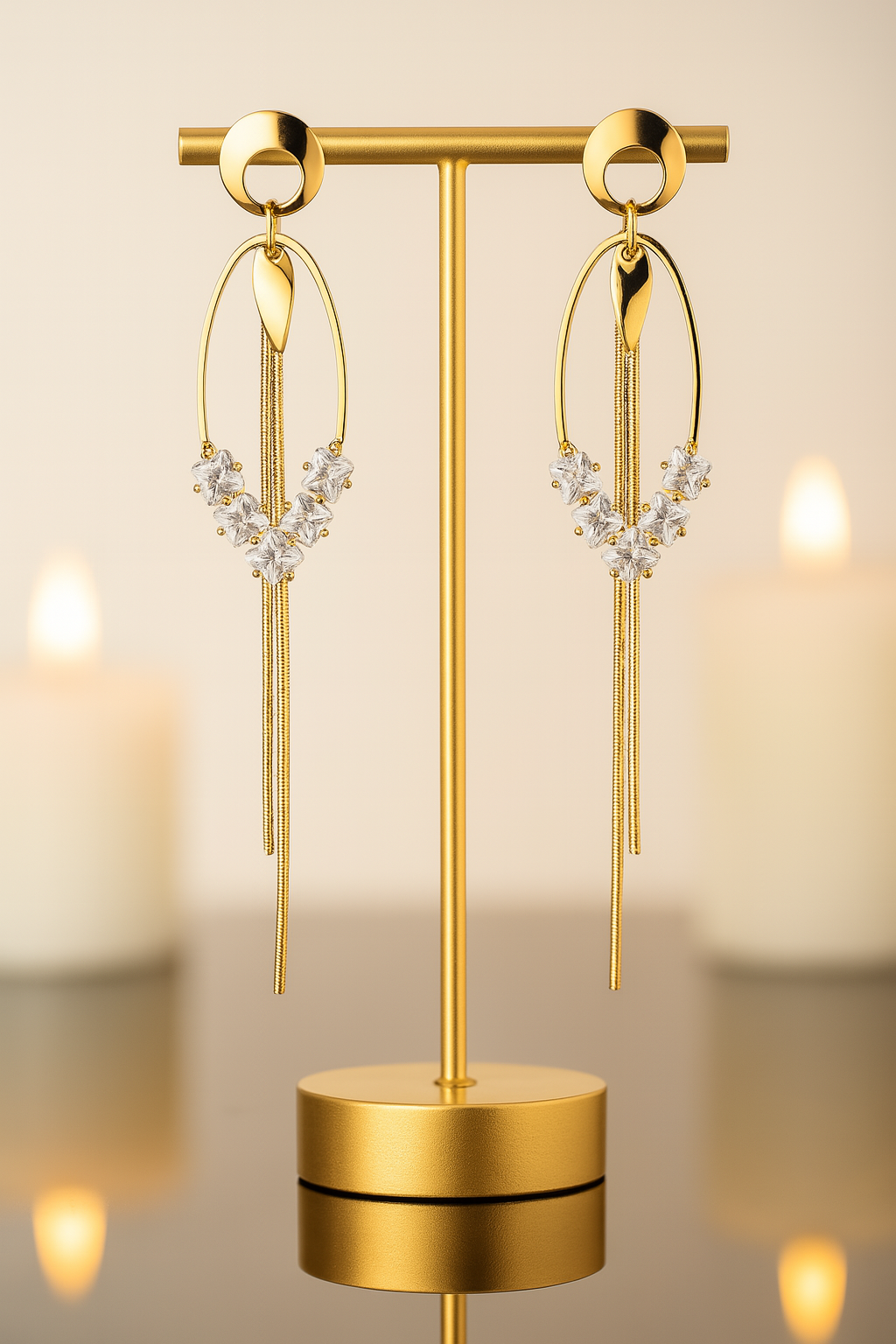 Aura  Luxe Gold Dangle Earrings