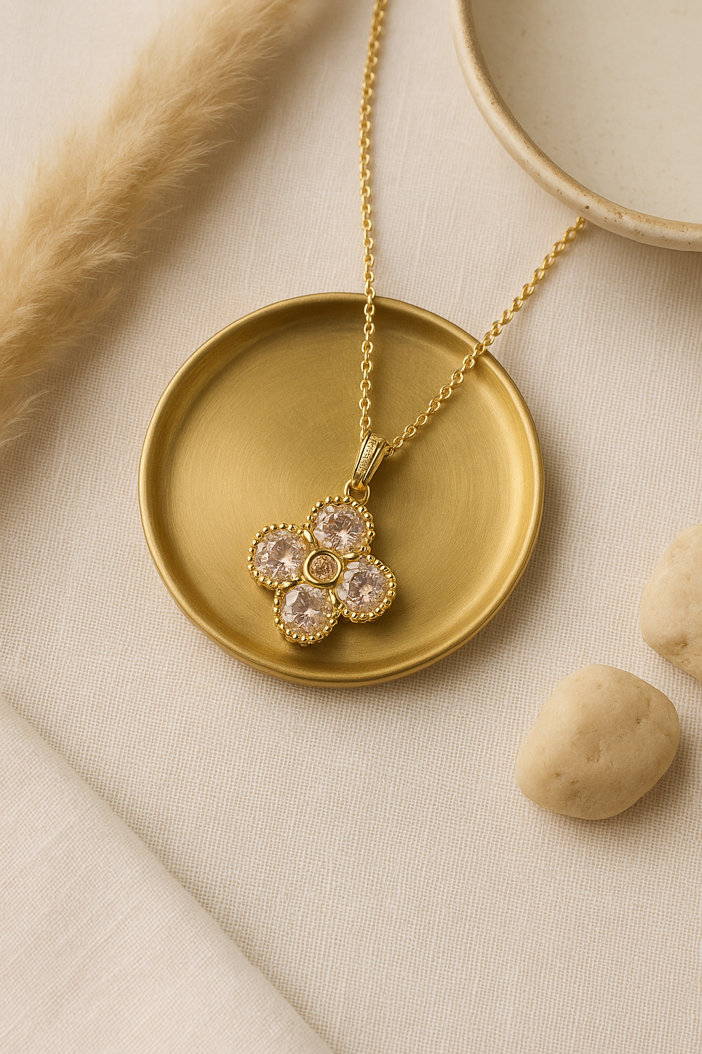 Blush Clover Gold Necklace - Image 3