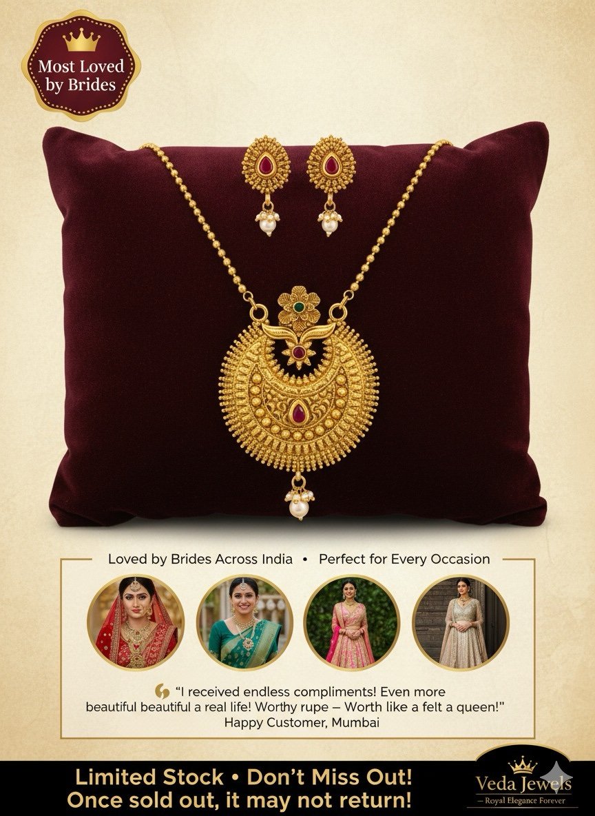 Antique Round Temple Necklace - Image 3