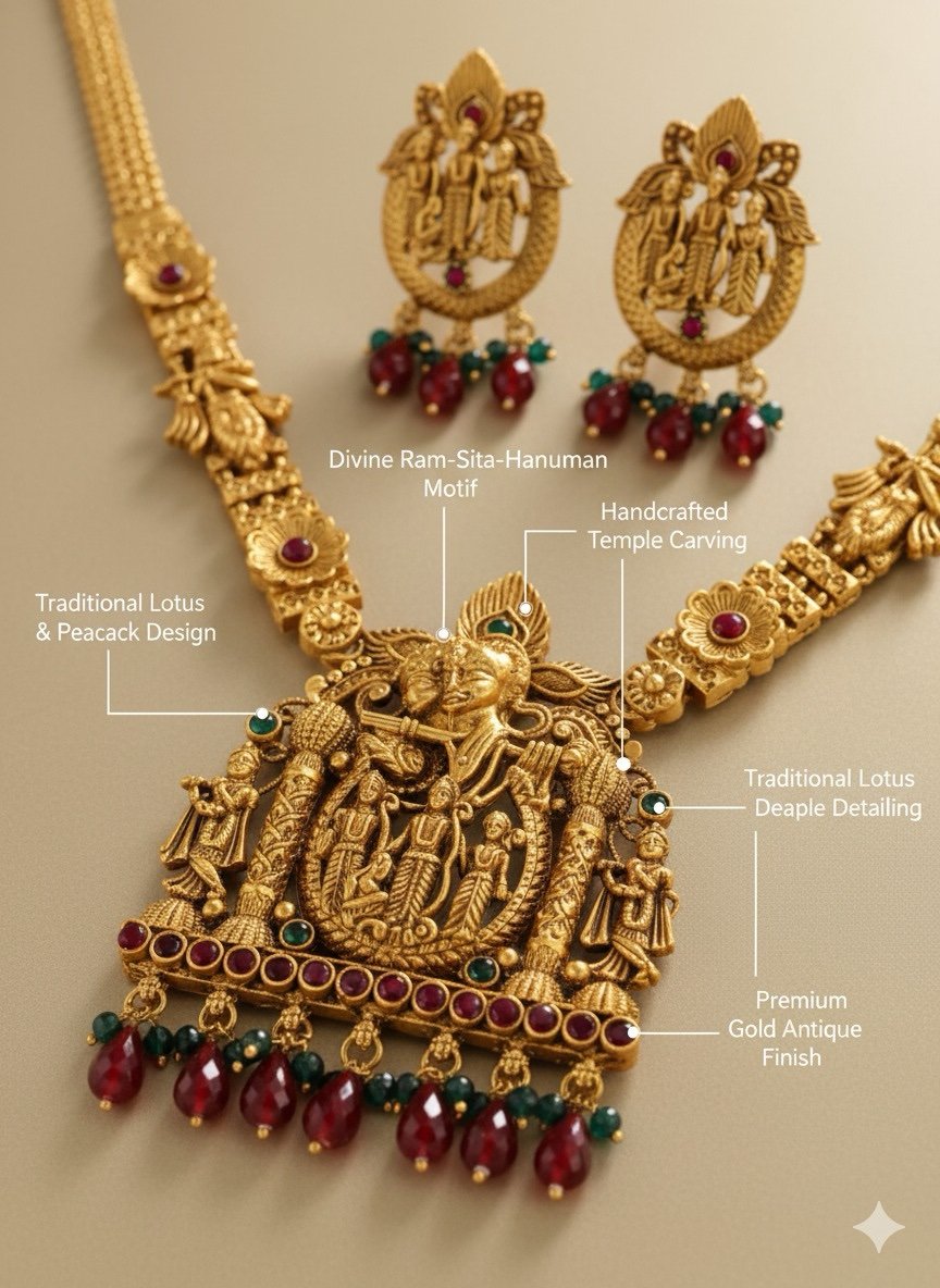 Antique Radha Krishna Temple Set