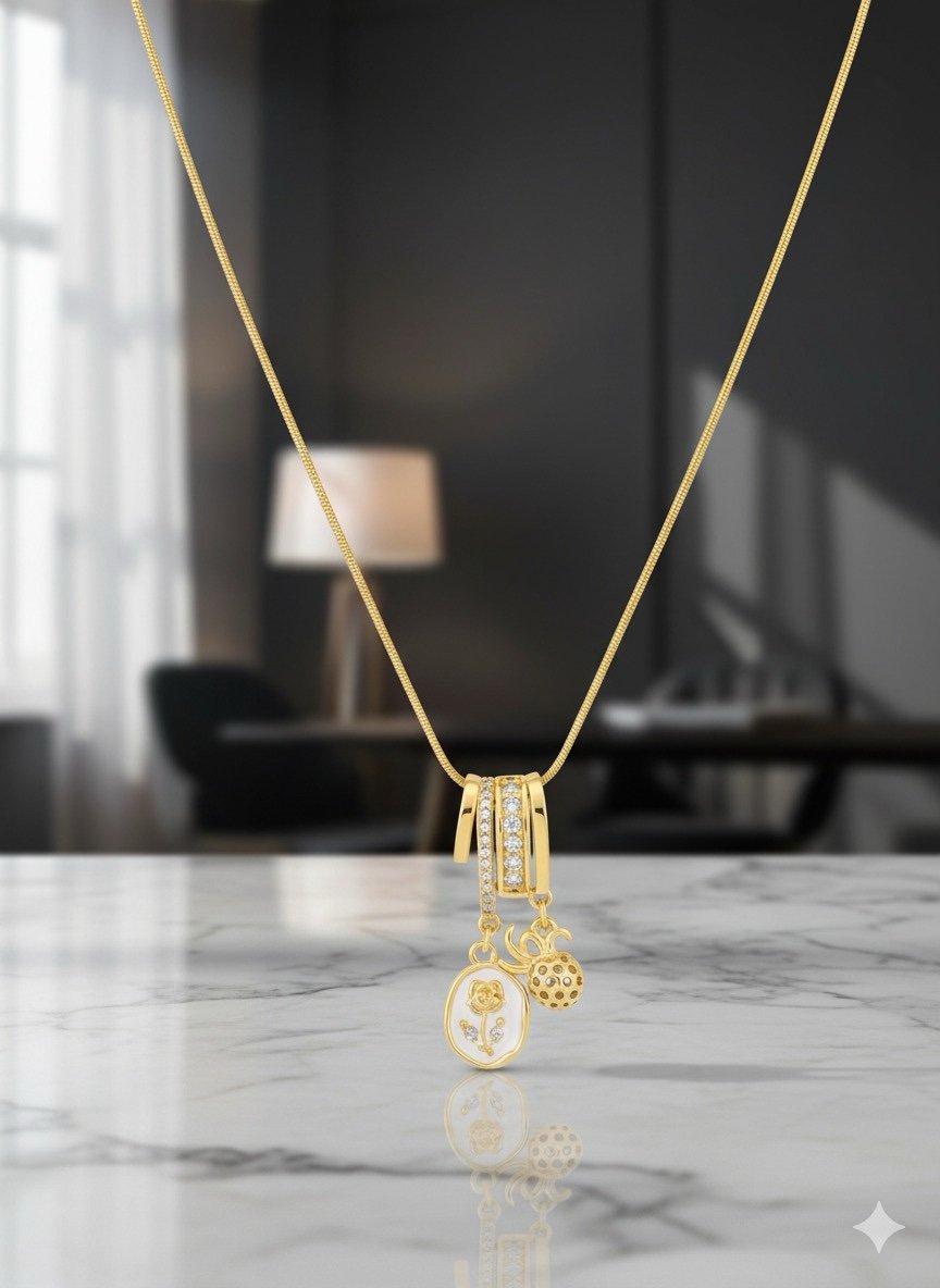 Floral Charm Necklace - Image 3