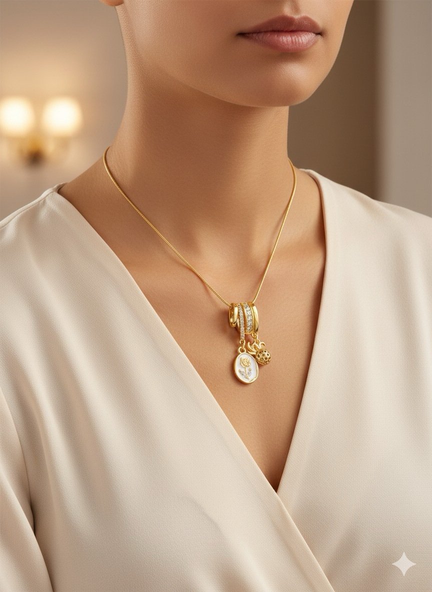 Floral Charm Necklace - Image 2