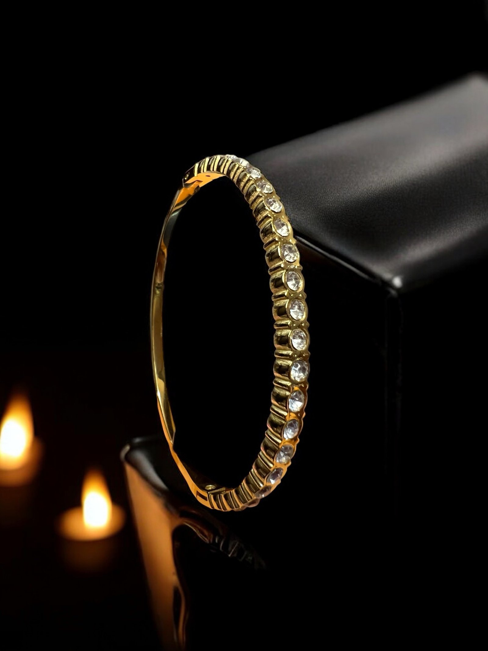 Crystal Glow Anti Tarnish Gold Plated Bracelet - Image 2