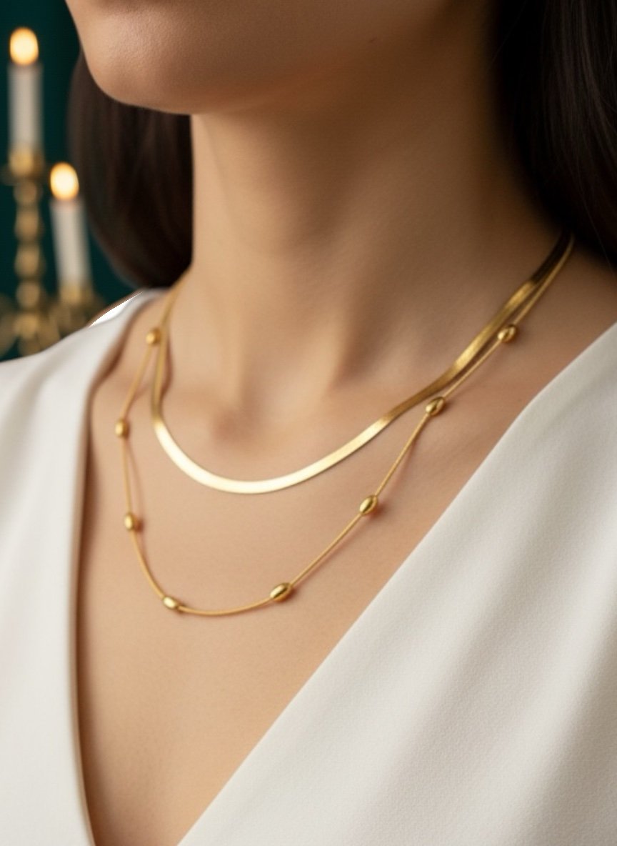 Dual Layer Elegant Gold Necklace