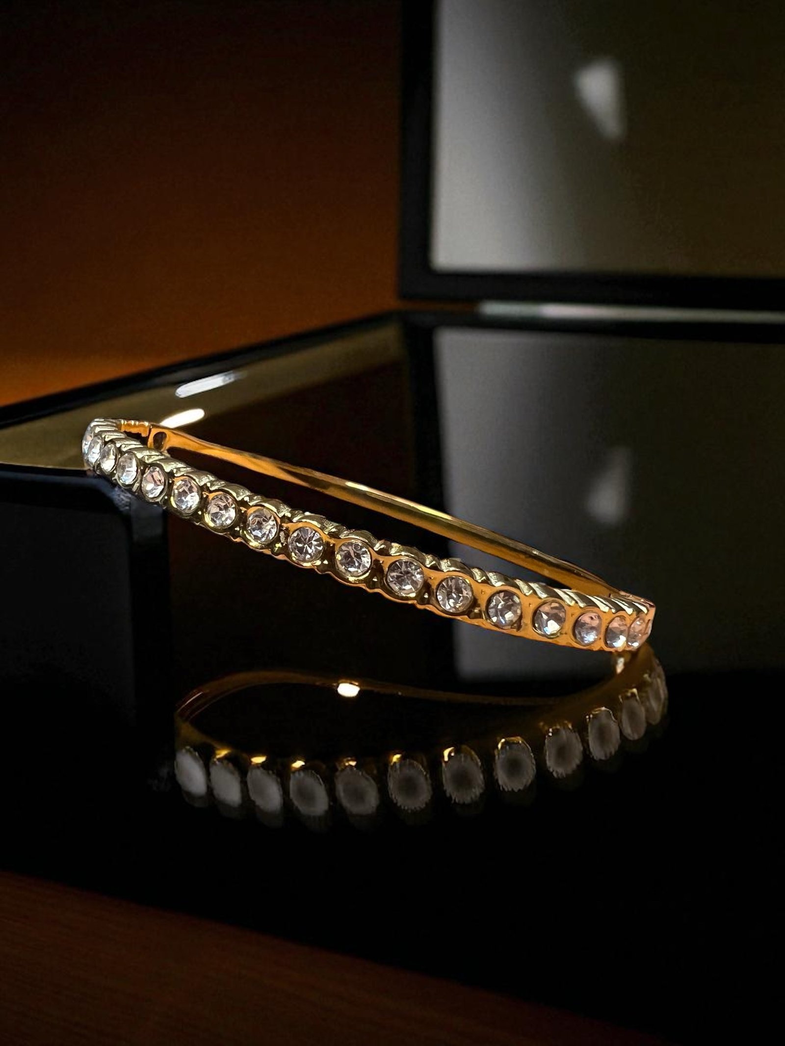 Crystal Glow Anti Tarnish Gold Plated Bracelet