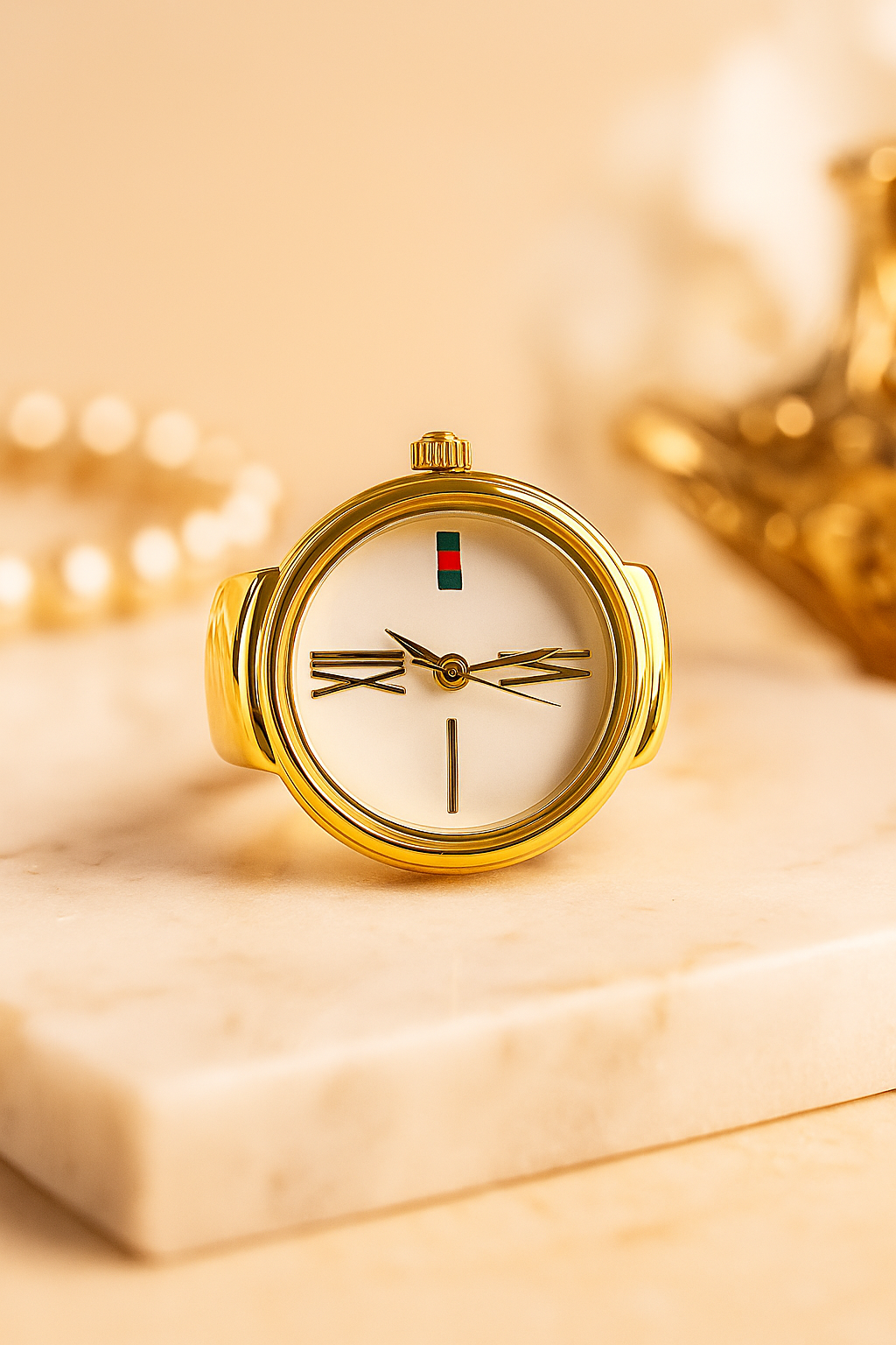 Luxury Gold Ring Watch for Women - Image 2