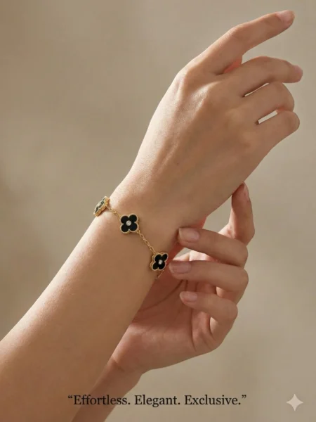 Black Clover Anti-Tarnish Gold Bracelet