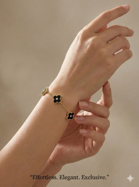 Black Clover Anti-Tarnish Gold Bracelet