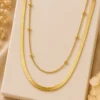 double layer gold chain necklace for women in modern layered design