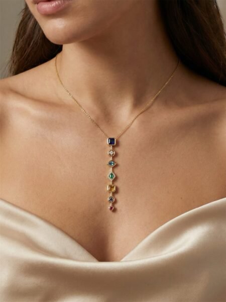 Seven Stone Harmony Gold Pendant Necklace