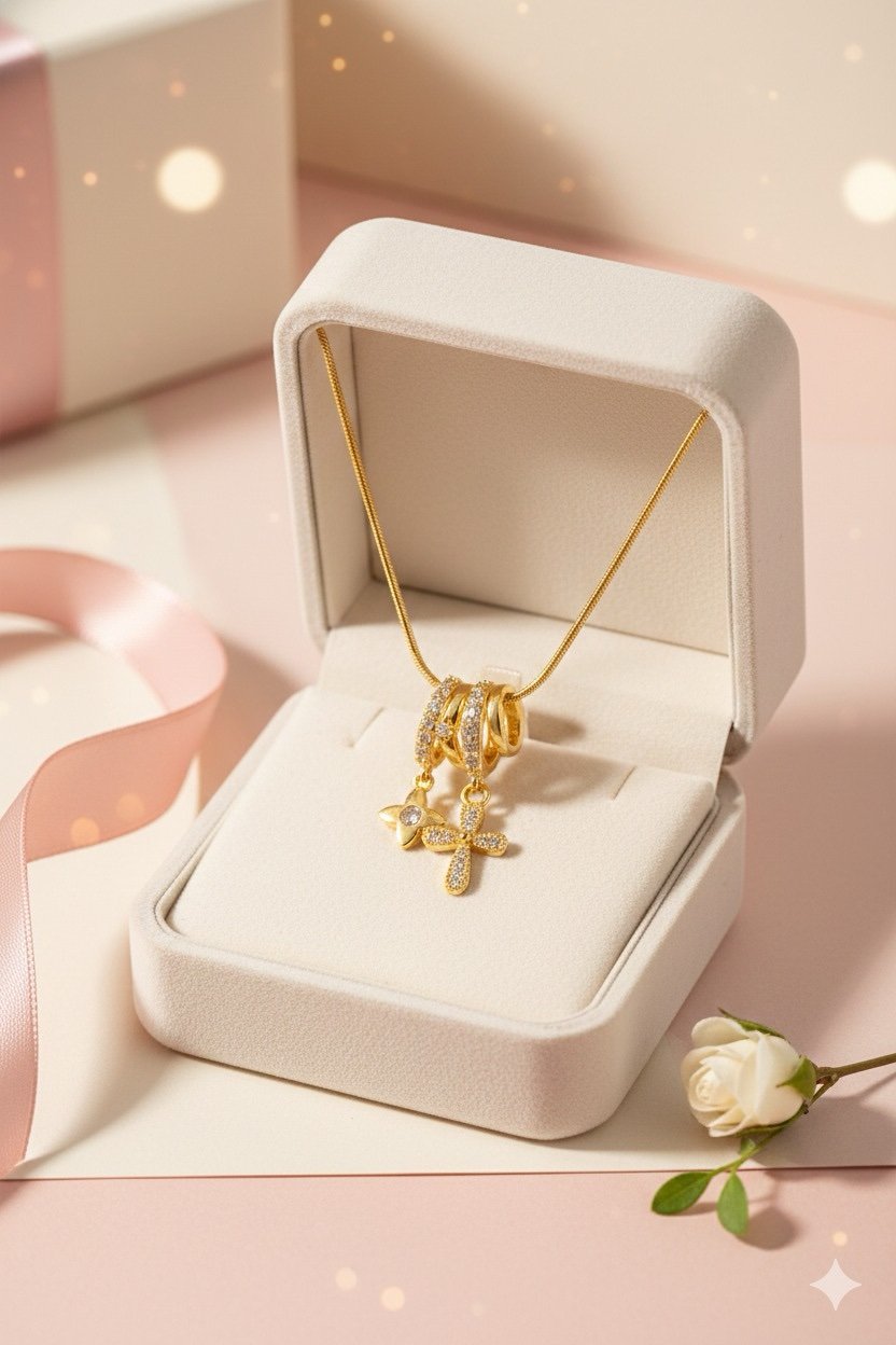 Celeste Anti-Tarnish Dual Charm Necklace - Image 3