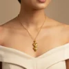Adjustable Heart Pendant Necklace for women gold plated