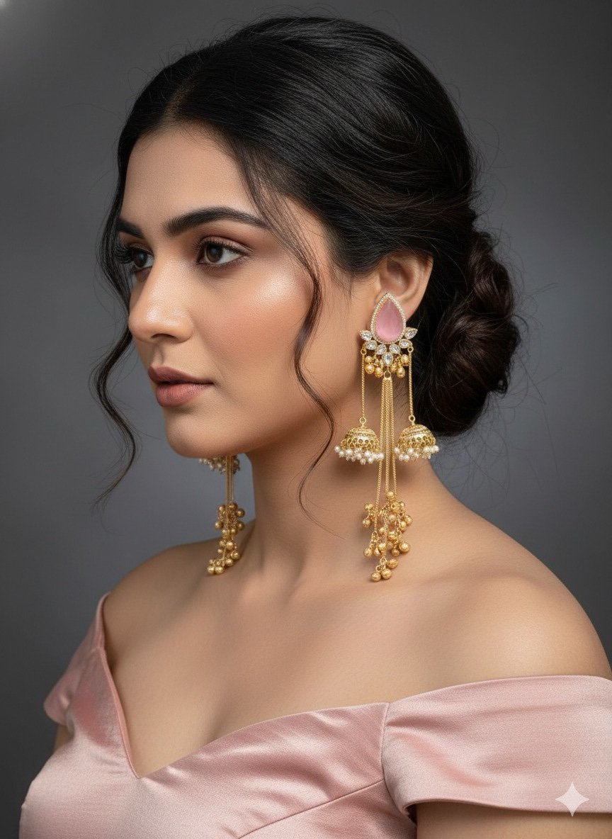 Kashmir Noor Bridal Jhumka Earrings