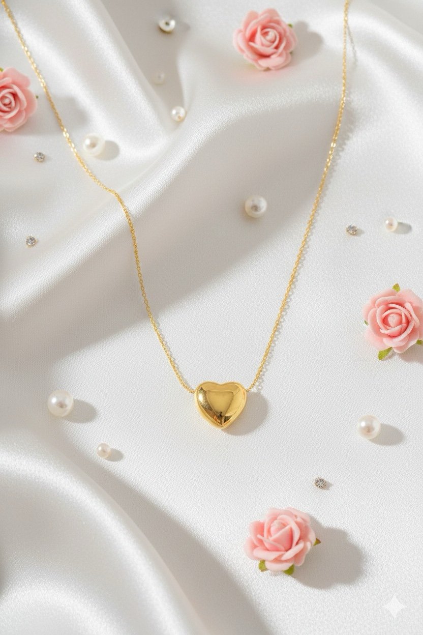 Heart Pendant Necklace Gift Under ₹1000 | Anti Tarnish Gold Chain for Women - Image 6