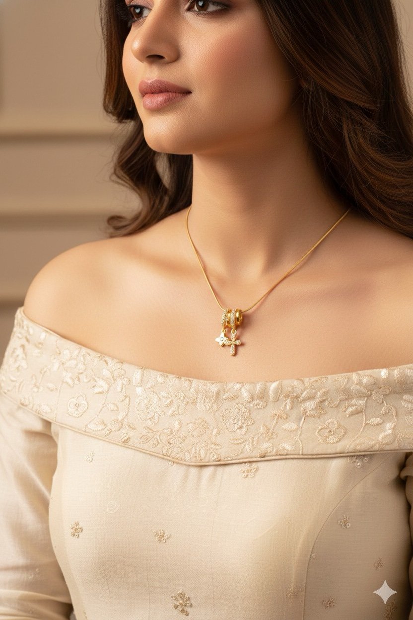 Celeste Anti-Tarnish Dual Charm Necklace - Image 2