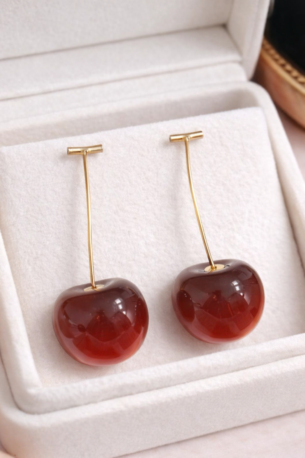 Red Cherry Drop Earrings for Women – Cute Statement Party Wear - Image 2