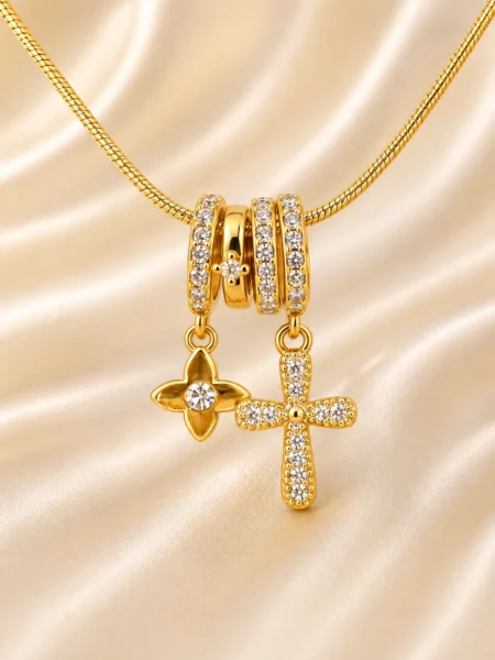 Celeste Anti-Tarnish Dual Charm Necklace
