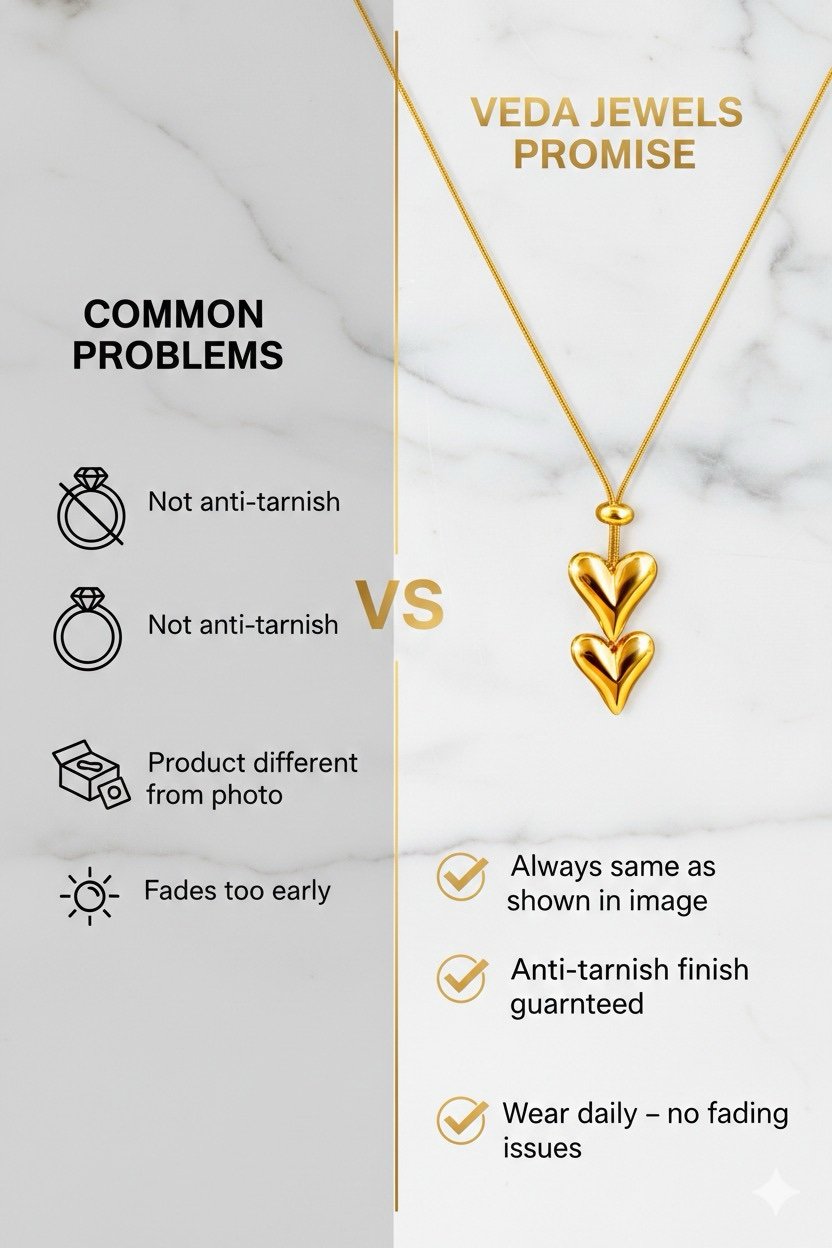 Adjustable Heart Pendant Necklace – Romantic 18K Gold Plated Gift for Women Under ₹600 - Image 6