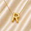 R initial pendant necklace