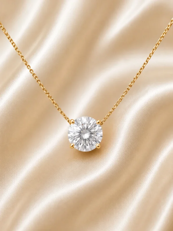 solitaire stone pendant necklace