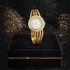 Elegant Crystal Dial Gold Bracelet Watch for Women