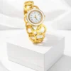 Gold Bracelet Style Watch for Women Elegant Analog Wrist Watch