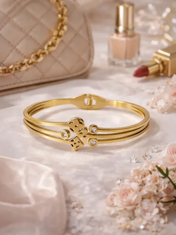 gold bracelet for women designer crystal bracelet stylish gold bangle