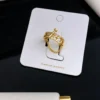 gold chain link adjustable ring for women