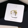gold dolphin adjustable ring for women