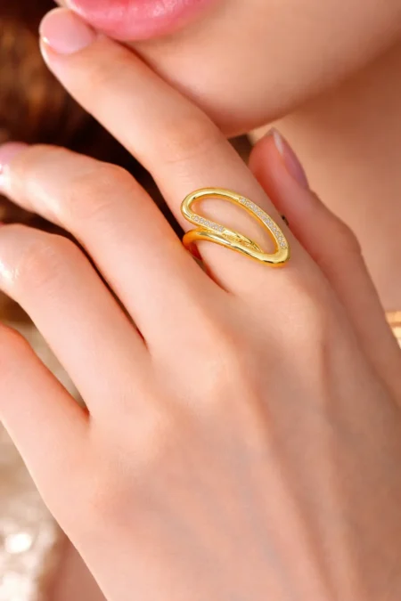 Premium Gold Double Loop Adjustable Ring