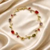 multicolor stone gold bracelet for women