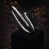 Modern Silver Nail Design Statement Bracelet for Women