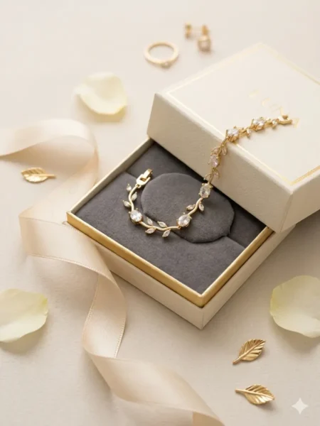 gold crystal vine bracelet for women