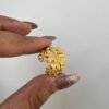 Elegant Gold Floral Statement Ring for Women with Flower Design