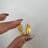 Elegant Gold Double Leaf Adjustable Ring for Women
