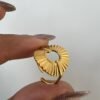 Elegant Gold Shell Spiral Statement Ring for Women