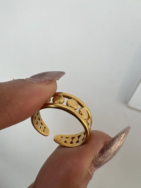Elegant Gold Minimal Dot Adjustable Ring for Women