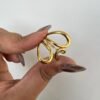 Elegant Gold Abstract Loop Adjustable Ring for Women