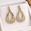 Elegant Gold Pearl Drop Stud Earrings for Women with Pearl Detailing