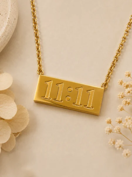 1111 Angel Number Necklace Gold Plated Anti Tarnish Pendant