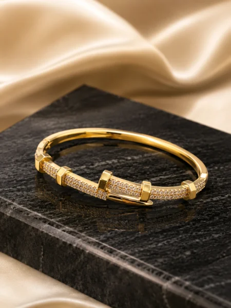 Luxury Crystal Nail Bracelet for Women