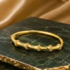 Luxe Bamboo Bracelet for Women Gold Plated Anti Tarnish Crystal Bracelet