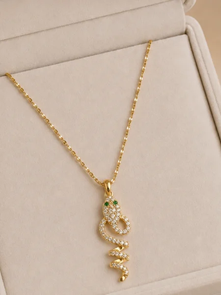 Crystal Snake Pendant Necklace
