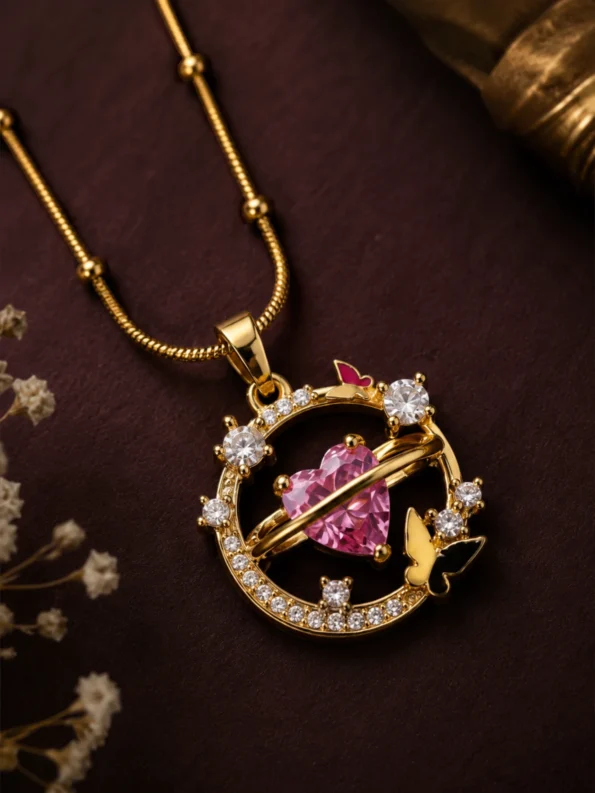 Celestial Heart Pendant Necklace by VEDA JEWELS