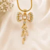 Crystal Bow Pendant Necklace