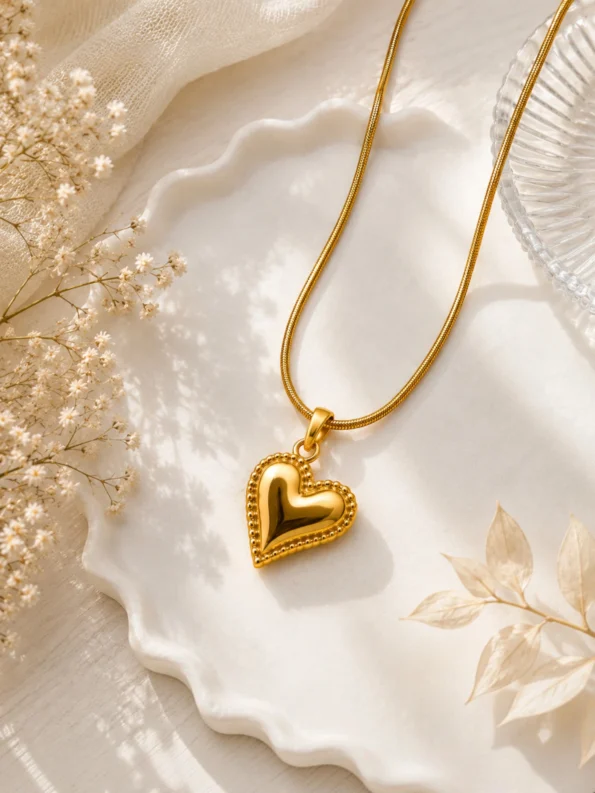 Golden Heart Pendant Necklace
