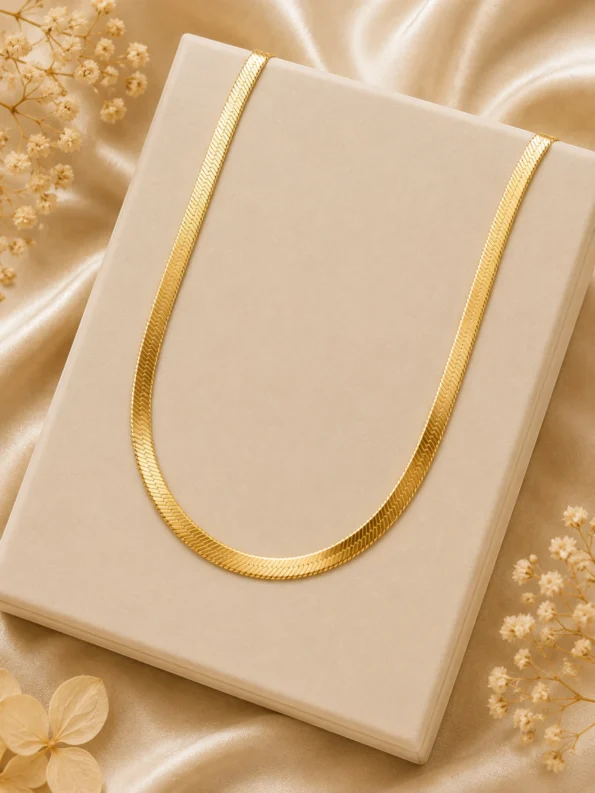 Gold Herringbone Necklace